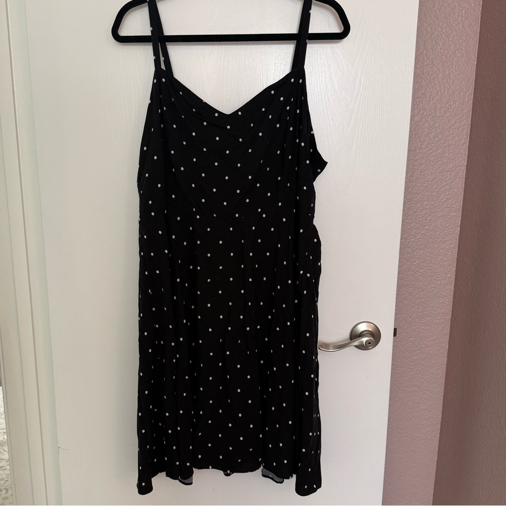 Old Navy Black and White Polka Dot Mini Dress - Picture 2 of 4